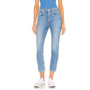 Re/Done 90's High Rise Ankle Crop Cigarette Jeans Capsule Model Off-Duty Y2K 26